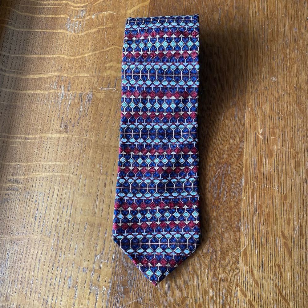 J. Garcia Burgundy & Blue Necktie